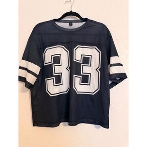 Manfinity Mens Mesh Athletic Jersey Black White 33 Varsity Shirt Small Box Cut